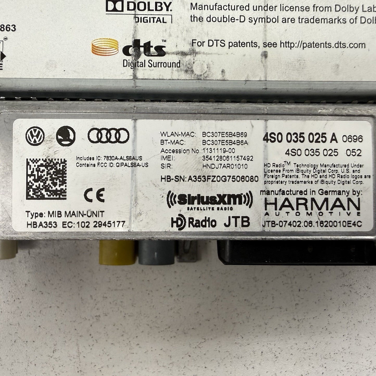 17-23 Audi R8 Multimedia Navigation Audio SD CD Receiver 4S0035025A OEM