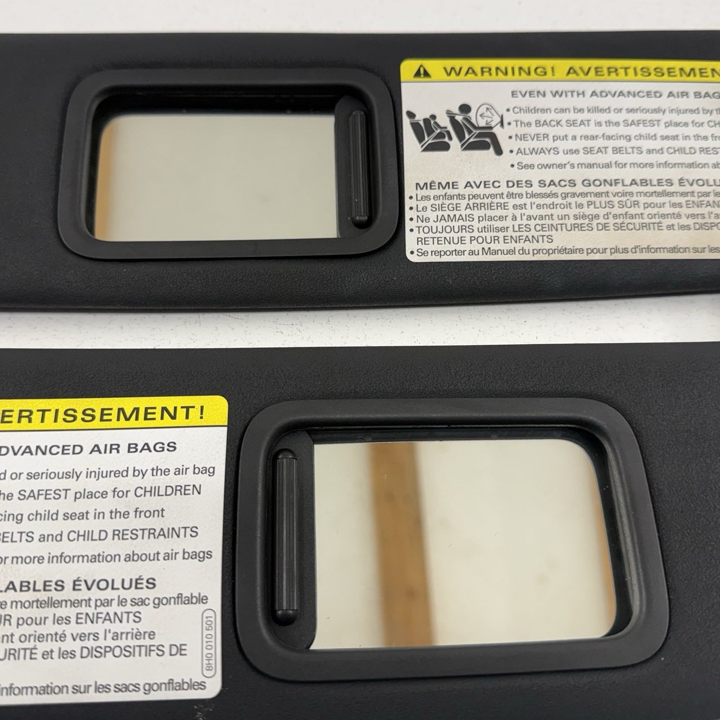 08-15 Audi TT Convertible Sunvisor Sun Visor Shade Pair Left & Right Black OEM