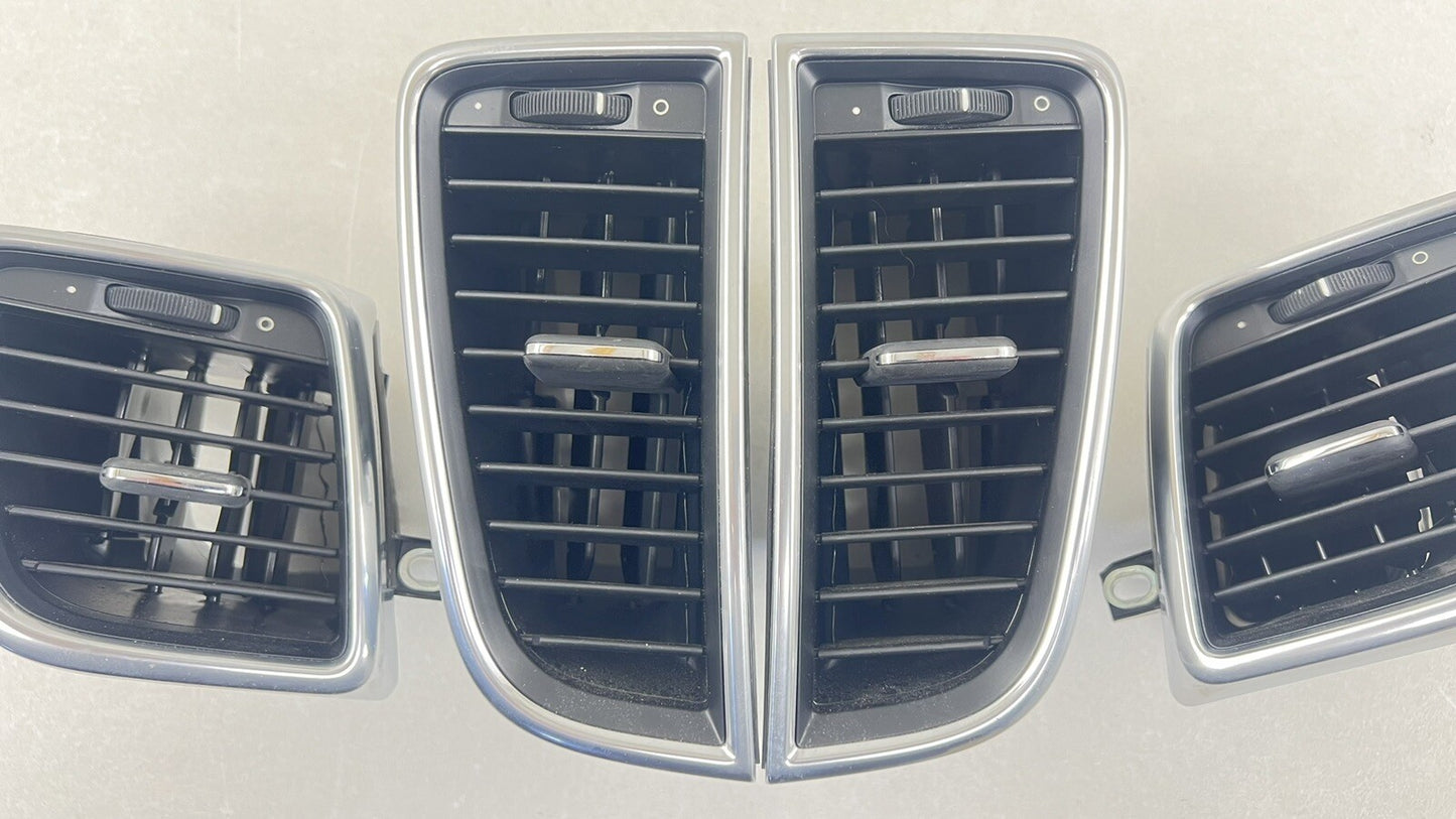 10-16 PORSCHE PANAMERA FRONT LEFT AND RIGHT DASH AIR VENT GRILL TRIM SET OEM
