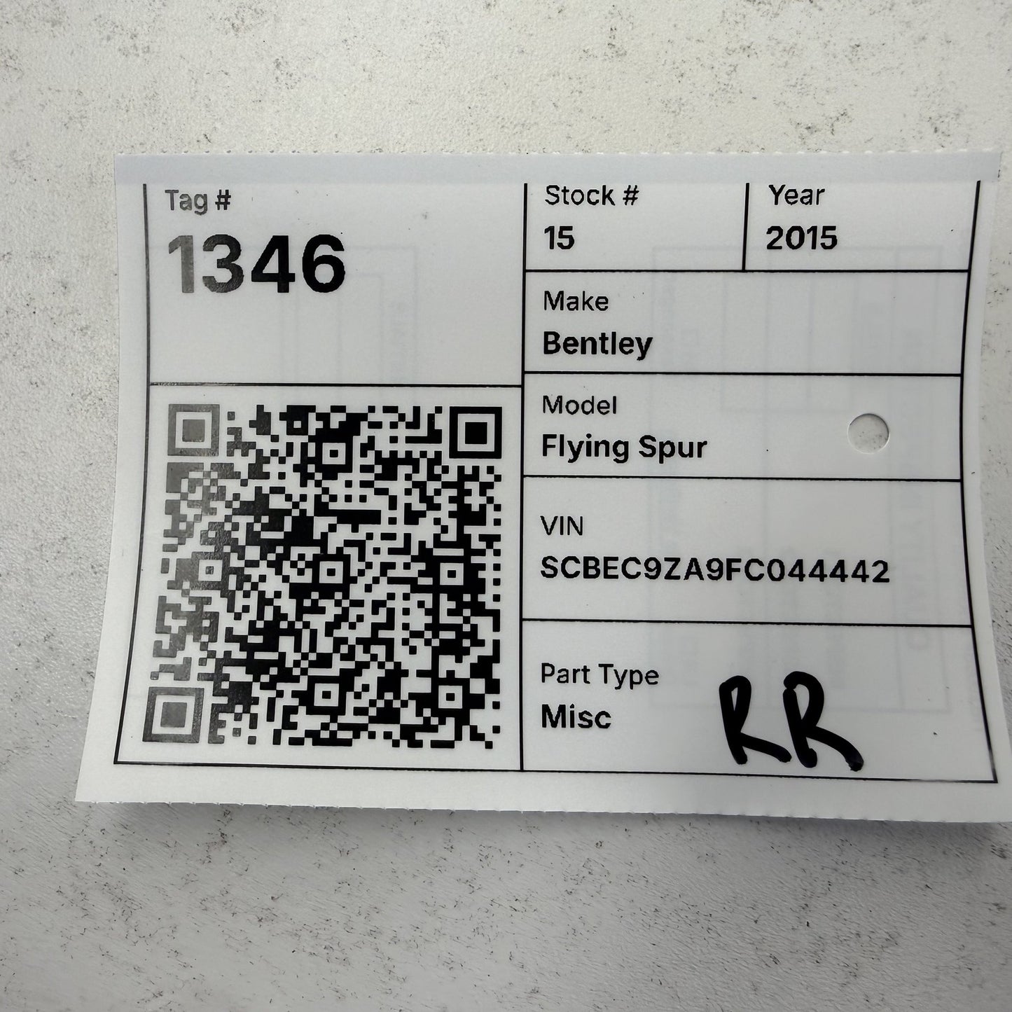 2014-2018 Bentley Flying Spur Right Rear Door Control Module 4W0959794 OEM