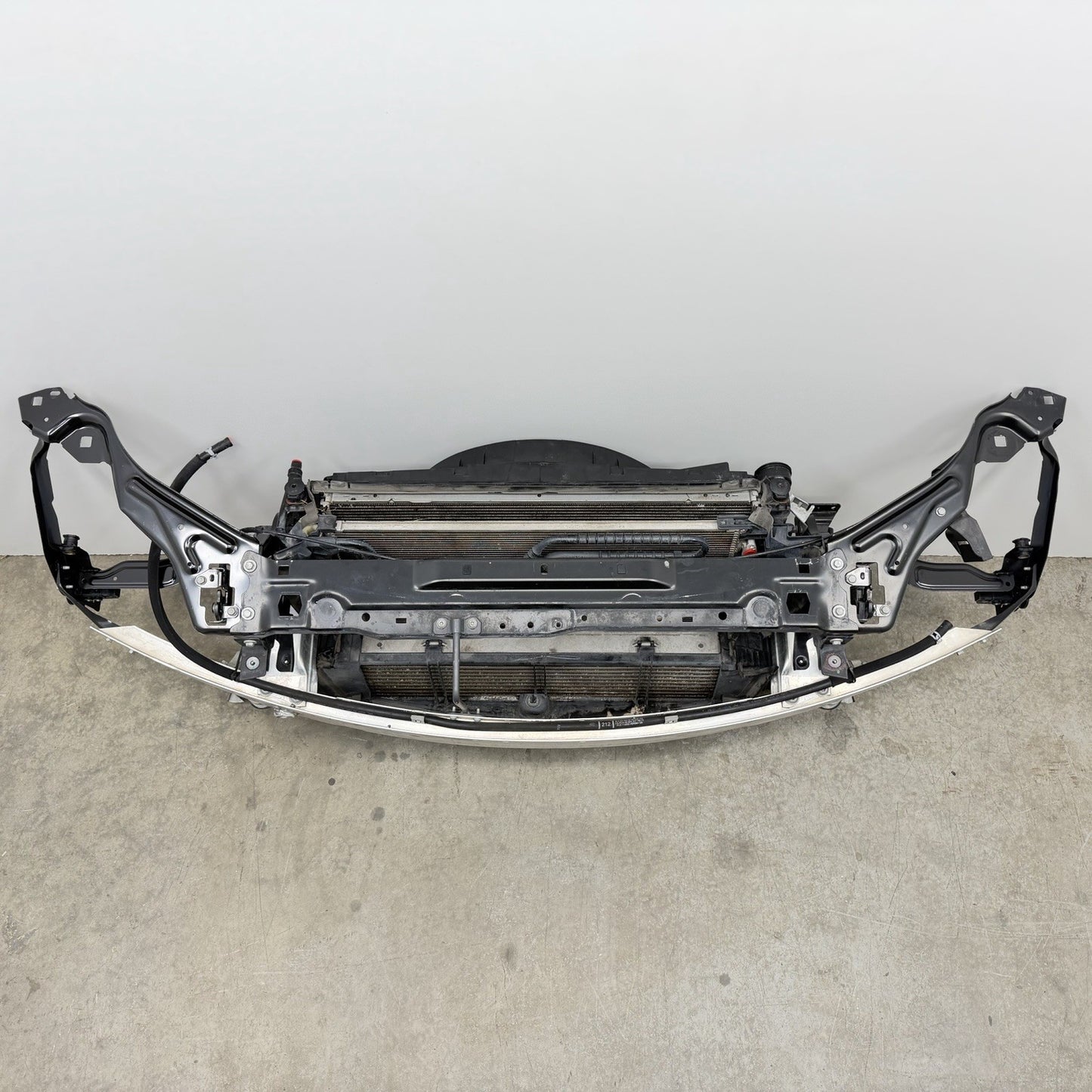 12-14 Mercedes W204 C250 Radiator Support W/ Rebar & Radiator Fan Assembly OEM