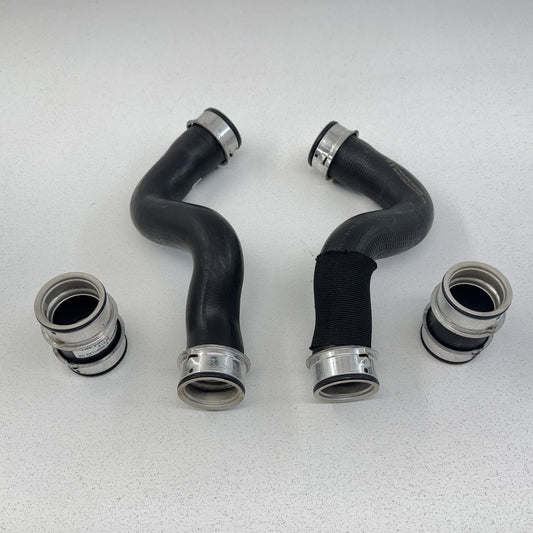 05-08 Porsche 911 997 Engine Coolant Pipe Hose W/ Adapter Sleeve Set OEM