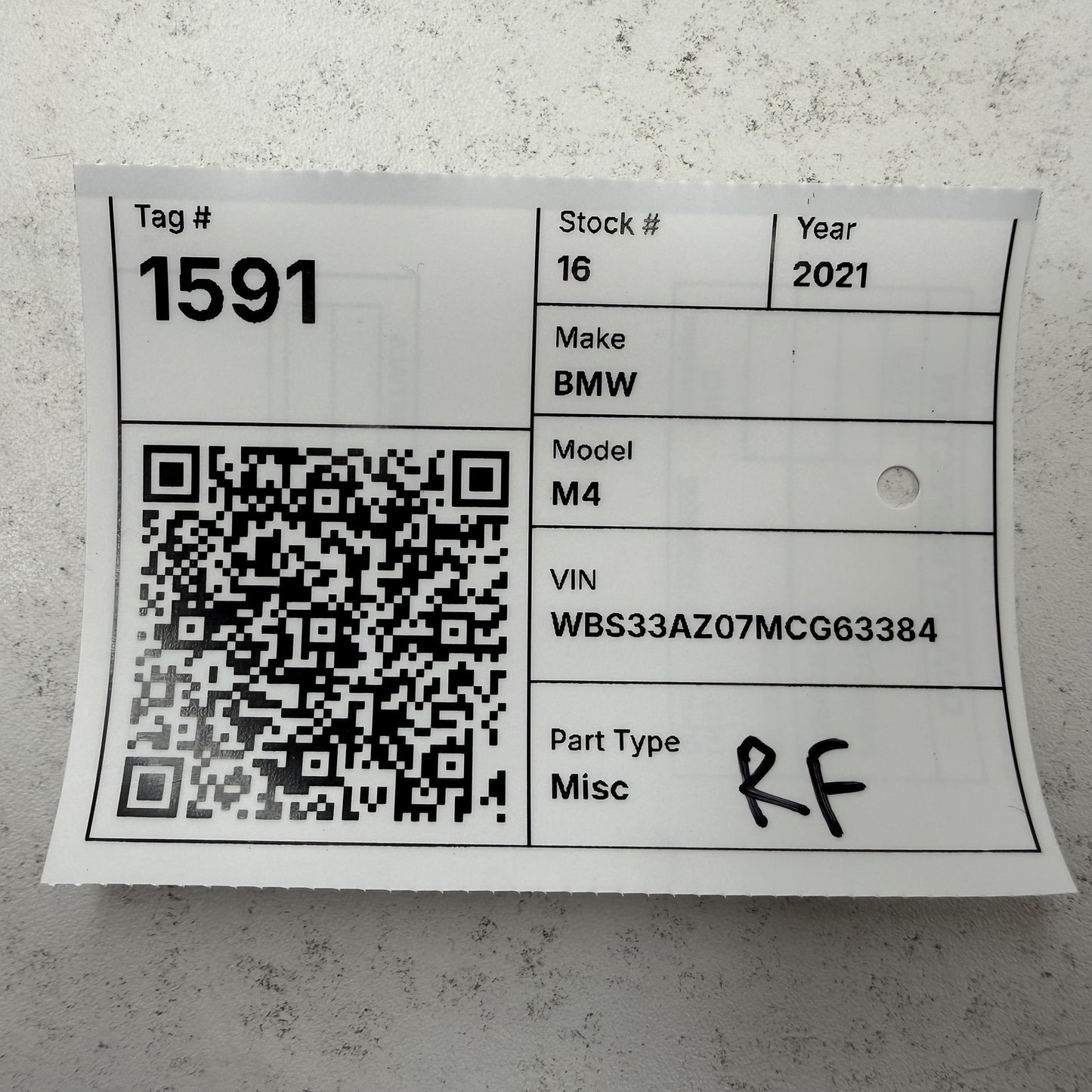 2021-2026 BMW M4 M440i G22 G82 Coupe Right Door Glass Window Regulator Motor OEM