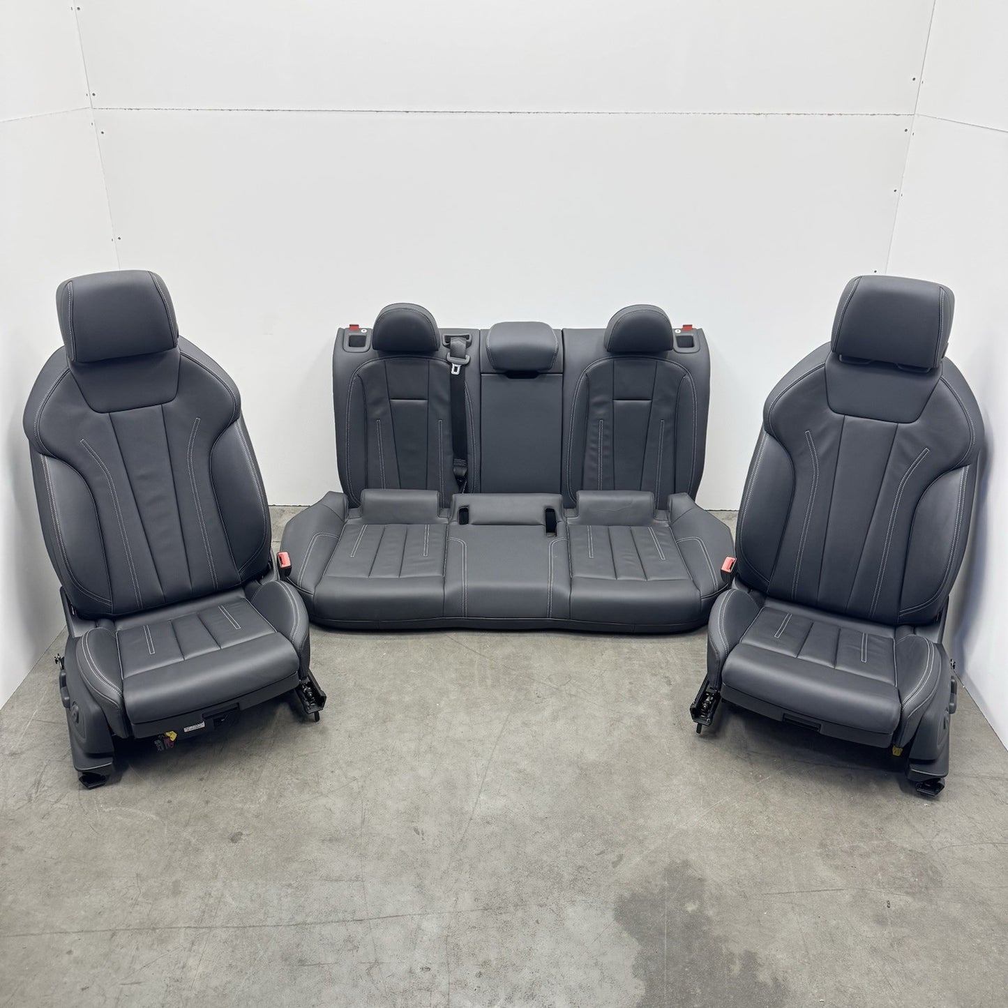 20-24 Audi A4 S-Line Bucket Seat Set Front & Rear Leather Black OEM