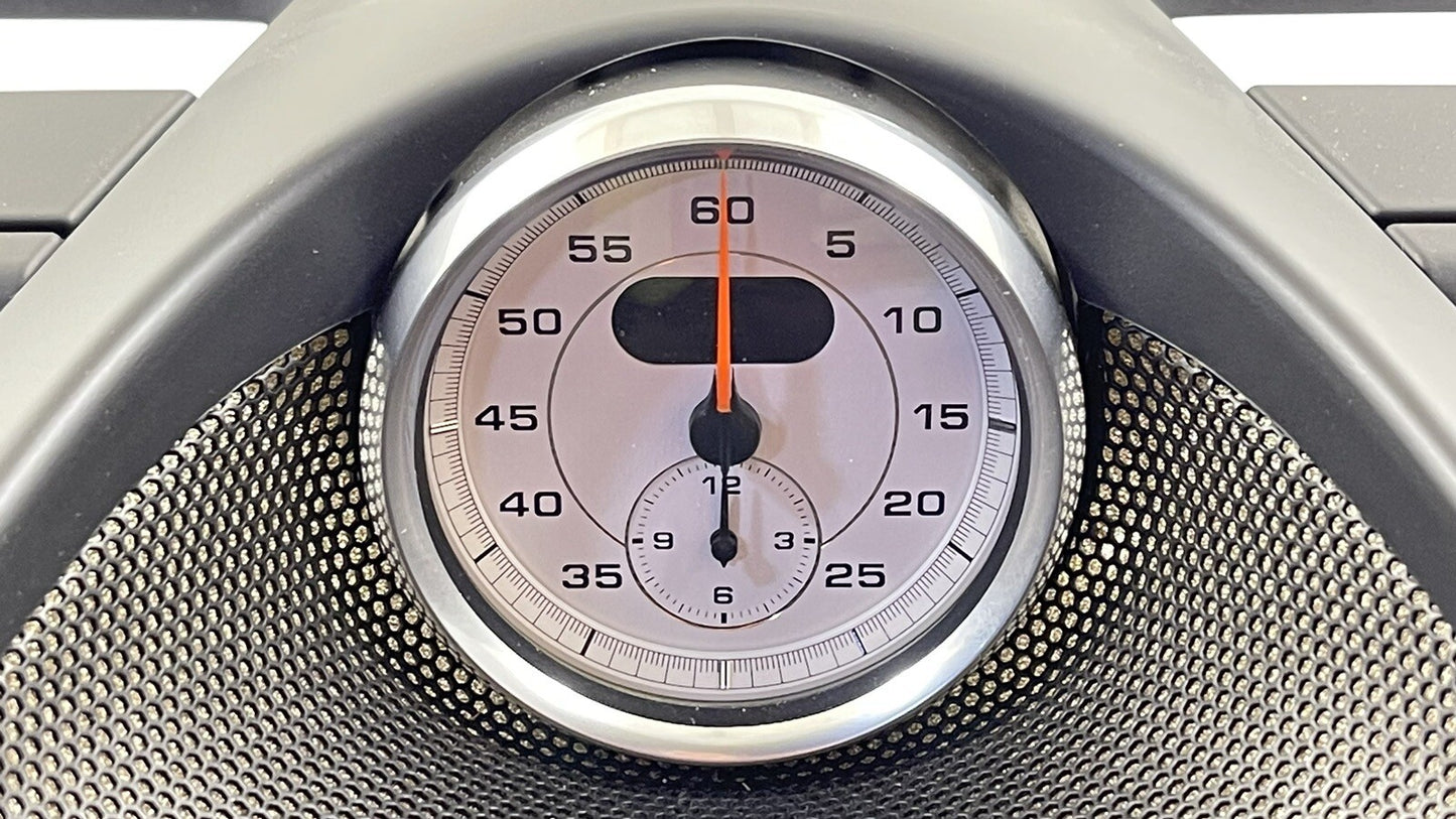 10-16 PORSCHE PANAMERA CENTER DASH CLOCK TIME W/ PANEL BEZEL COVER TRIM OEM