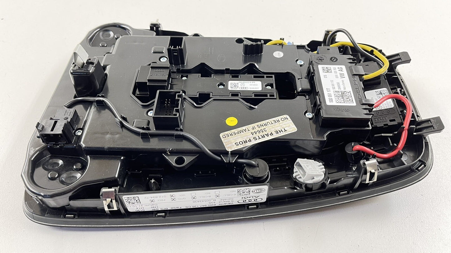 17-21 AUDI A4 S4 A5 S5 FRONT OVERHEAD CONSOLE READING LIGHT LAMP DOME BLACK OEM