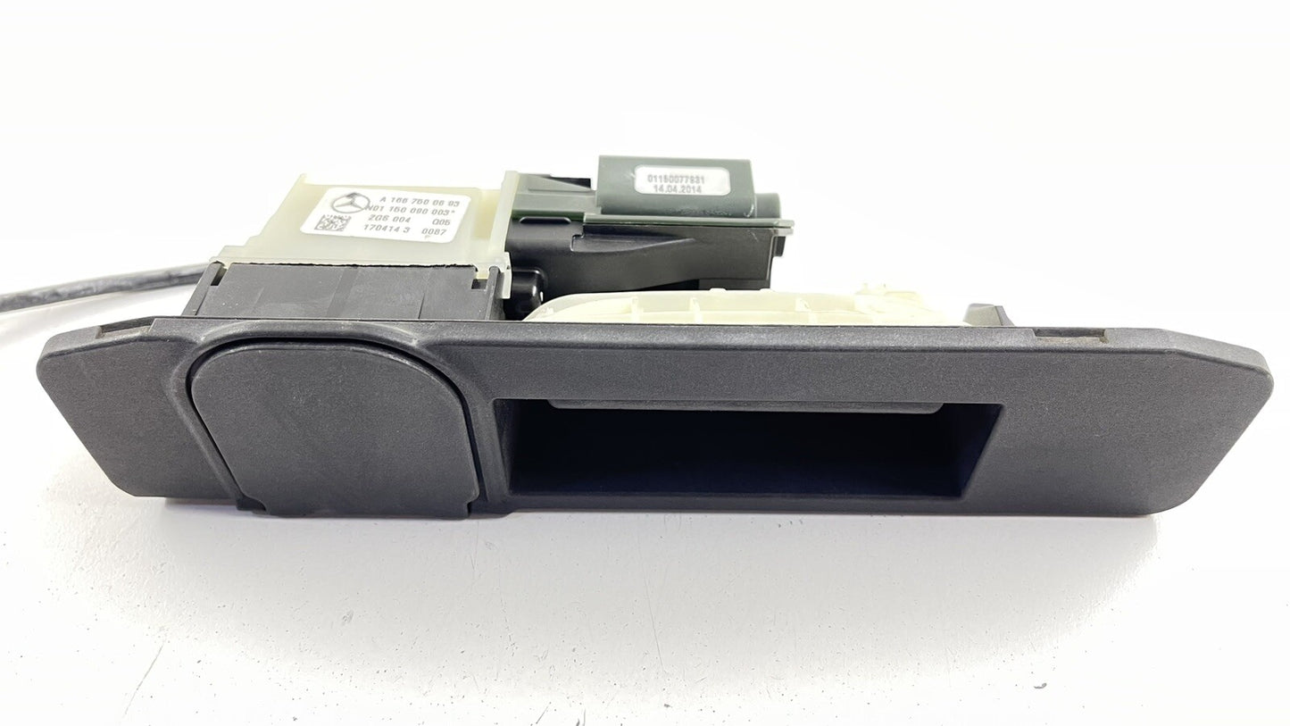 13-16 MERCEDES GL350 X166 TAILGATE RELEASE HANDLE SWITCH W/ REAR VIEW CAMERA OEM
