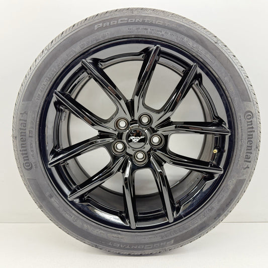 24-26 Ford Mustang GT  U Spoke Wheel Rim With Tire 19" 19x8.5 Black Factory OEM