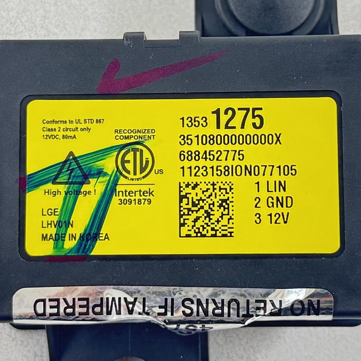 22-25 CADILLAC CT4 CT5 V BLACKWING AIR FILTER CONTROL MODULE 13531275 OEM