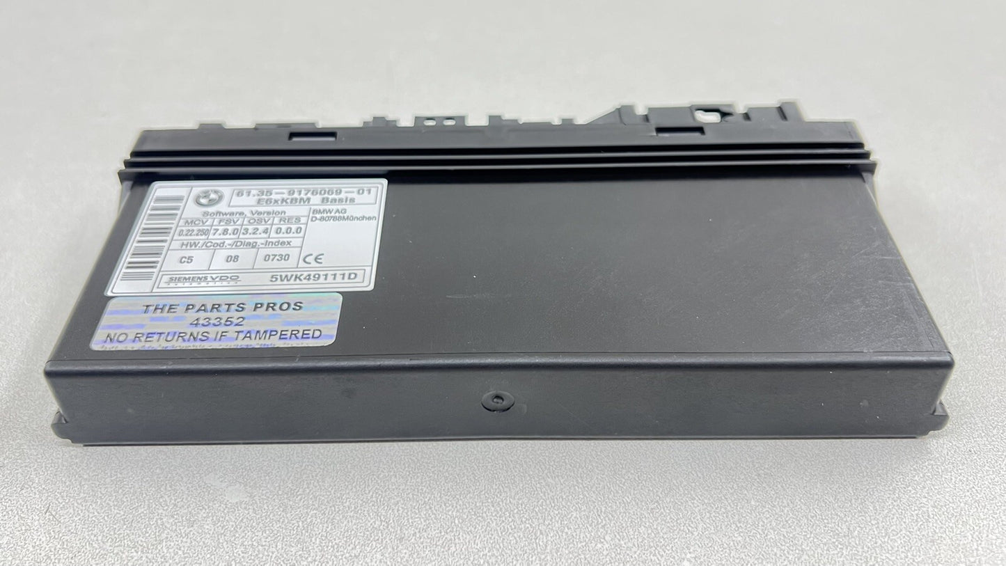 06-10 BMW M6 E63 E64 BODY CONTROL MODULE BCM 9176069 OEM