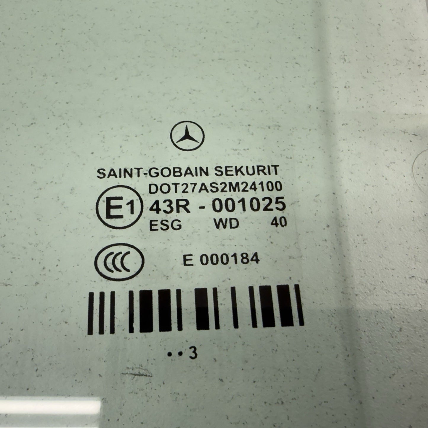 10-16 Mercedes W212 E350 Driver Left Rear Door Glass Window OEM