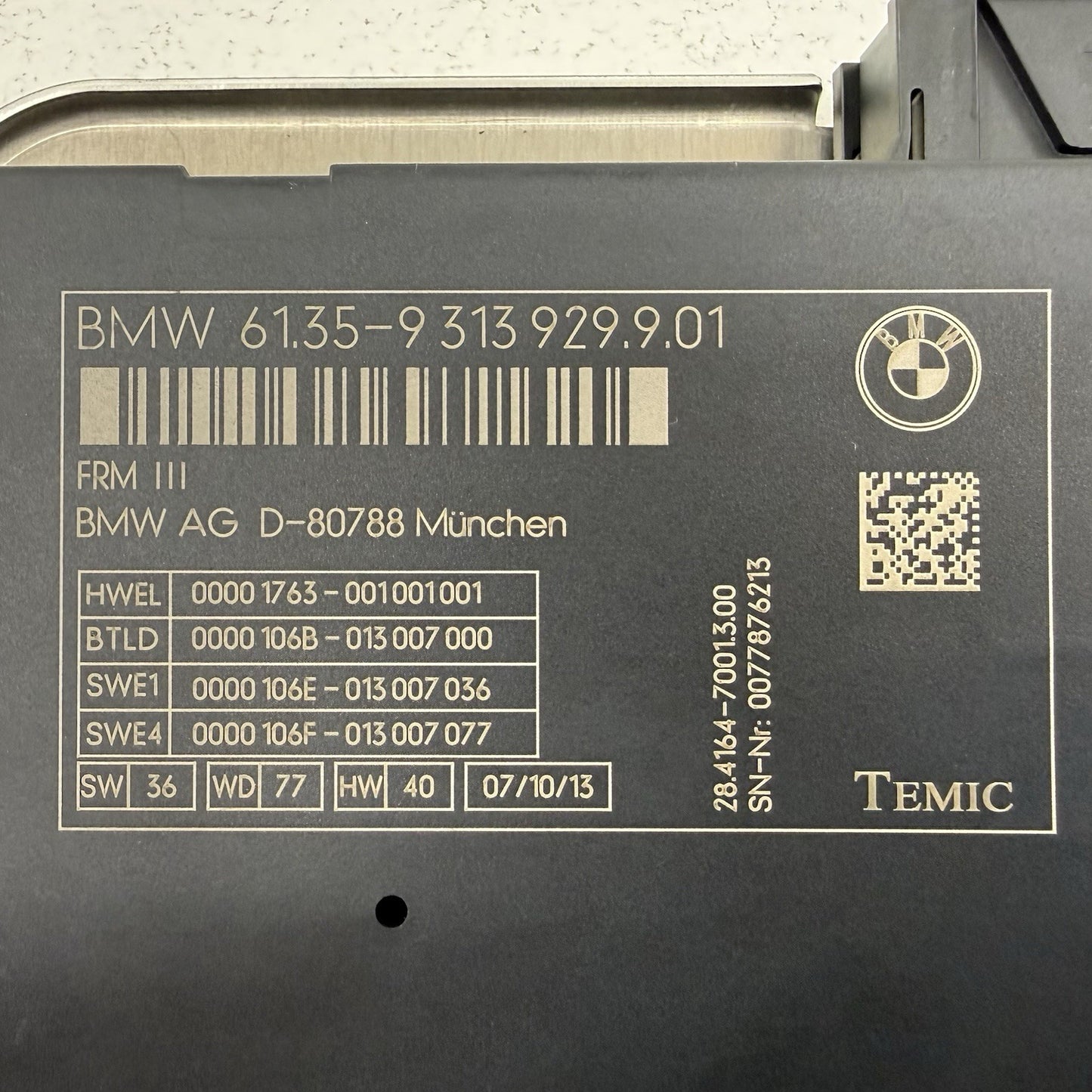 BMW F06 F10 F12 F13 Footwell Light Control Module Temic FRM III OEM