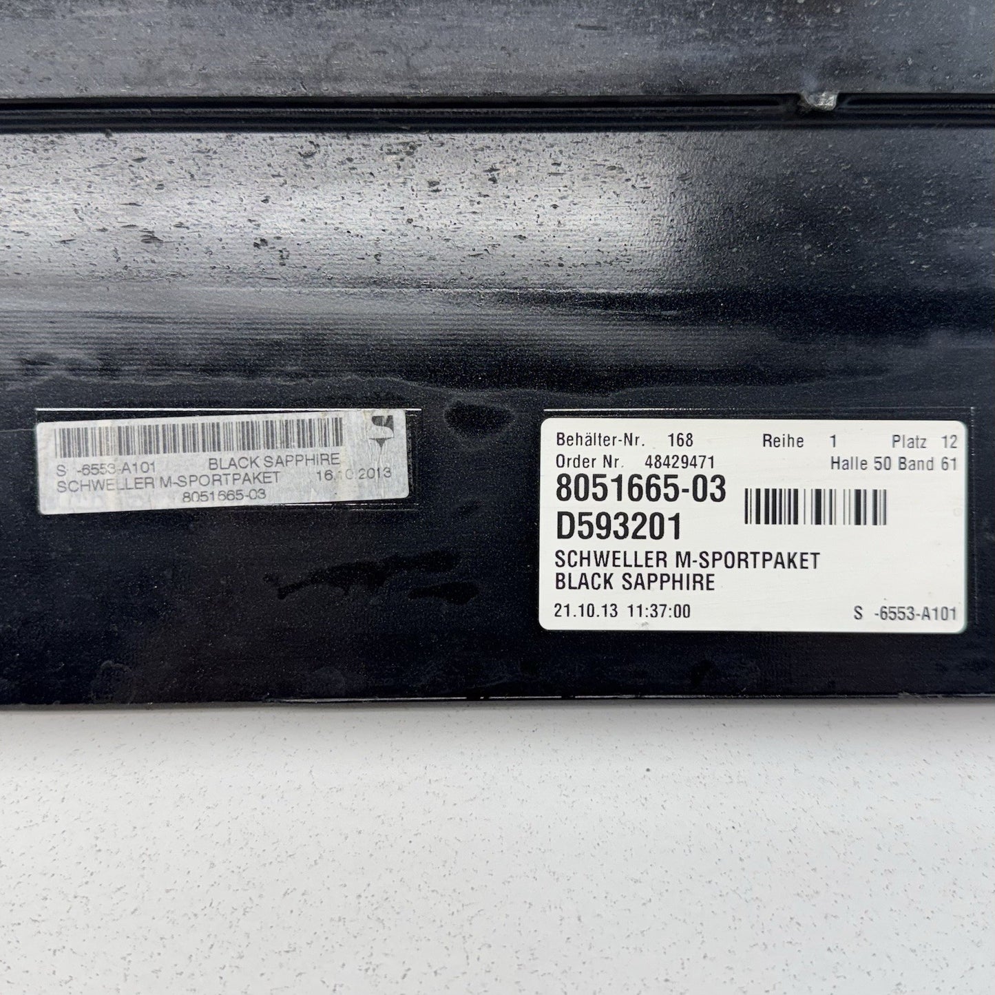 12-16 BMW M5 F10 Driver Left Side Skirt Rocker Panel Cover Black OEM