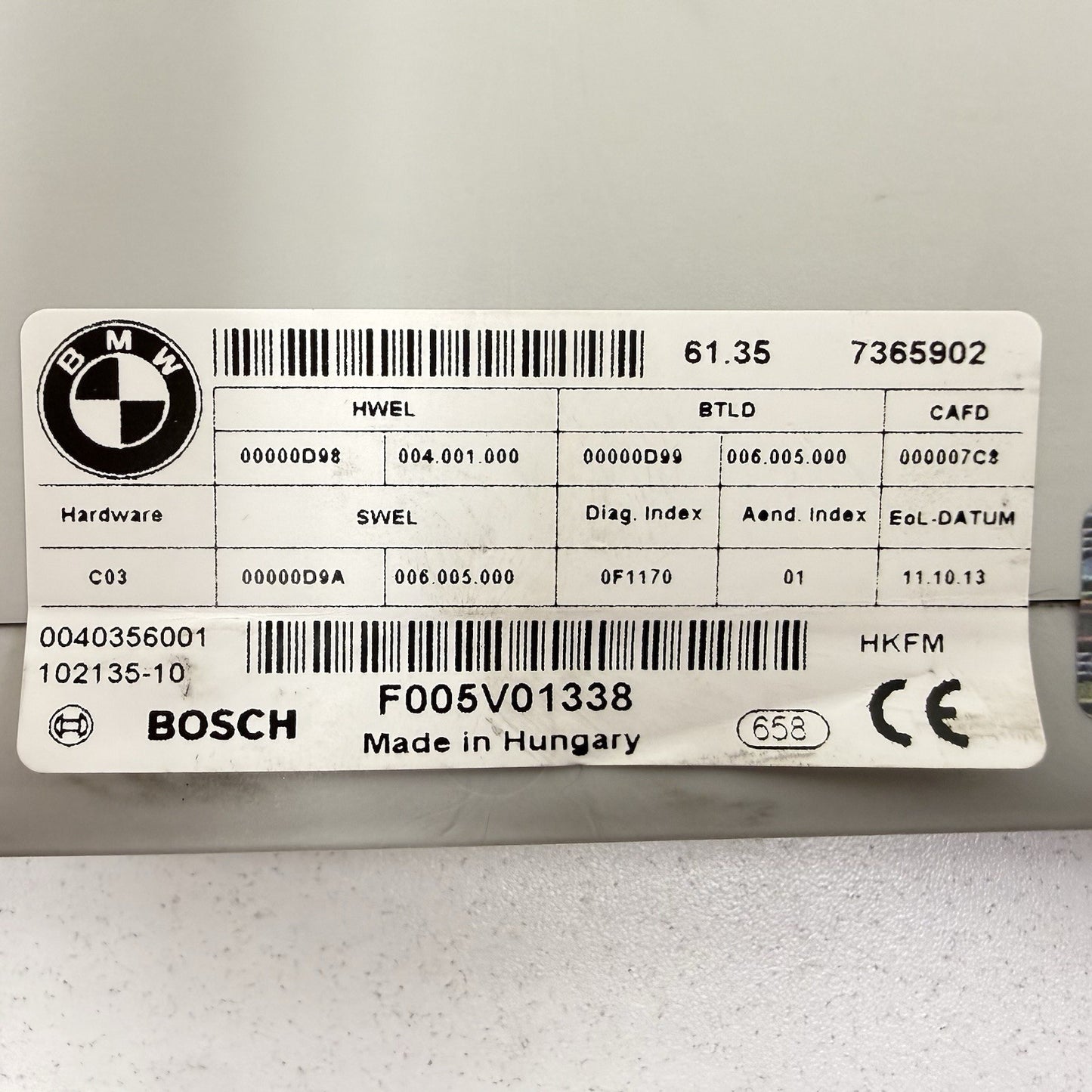 11-16 BMW M5 528 535 550 F10 Rear Trunk Lid Lift Control Module 7365902 OEM