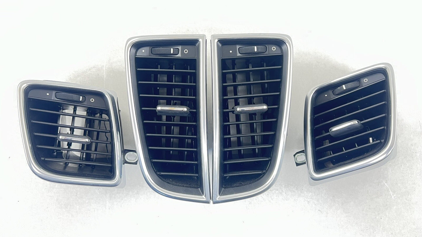 10-16 PORSCHE PANAMERA FRONT LEFT AND RIGHT DASH AIR VENT GRILL TRIM SET OEM