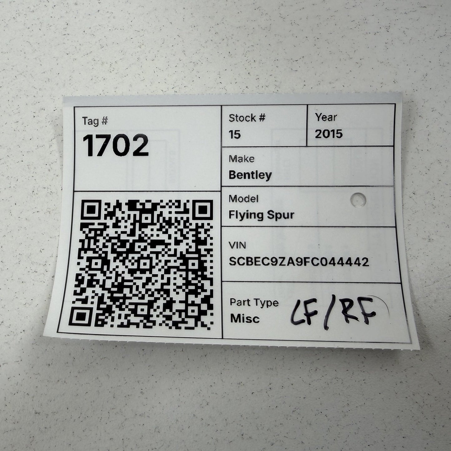 2014-2018 Bentley Flying Spur Front Seat Headrest Head Rest Left Or Right OEM