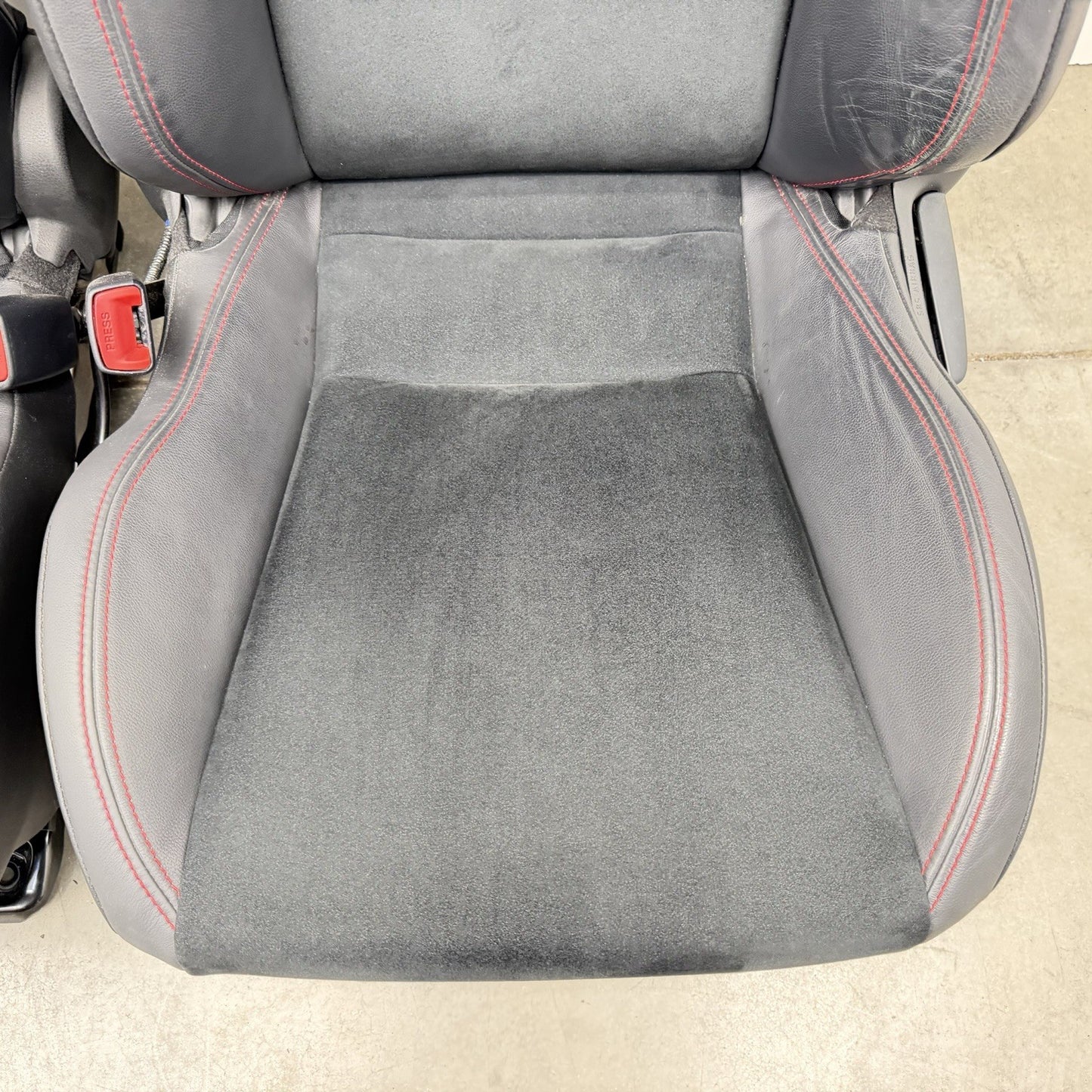 13-20 Subaru BRZ Limited Front Seat Pair Suede Black W/ Red Stitching OEM