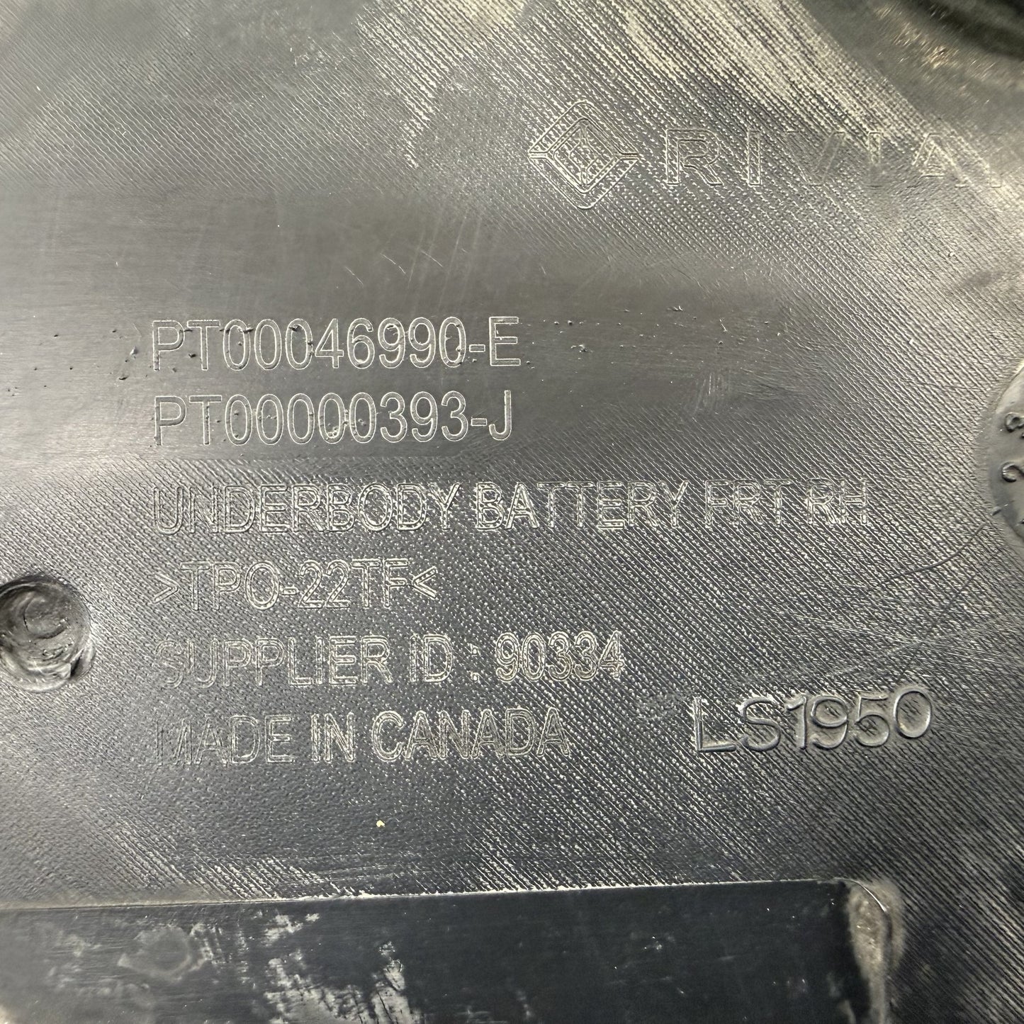 2022-2024 Rivian R1S Right Front Underbody Battery Splash Guard PT00046990-E OEM