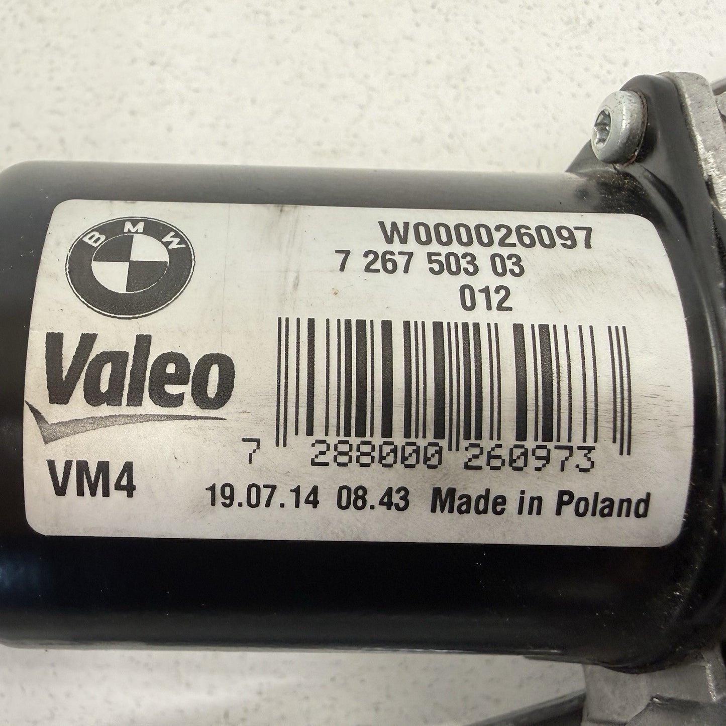 12-18 BMW F30 F80 M3 Front Windshield Wiper Motor W/ Linkage Arm Assembly OEM