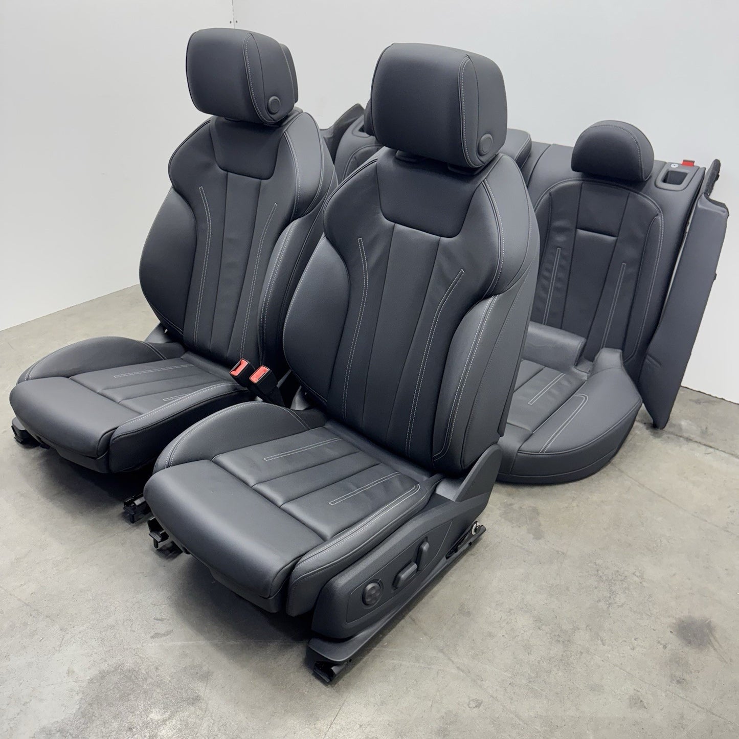 20-24 Audi A4 S-Line Bucket Seat Set Front & Rear Leather Black OEM