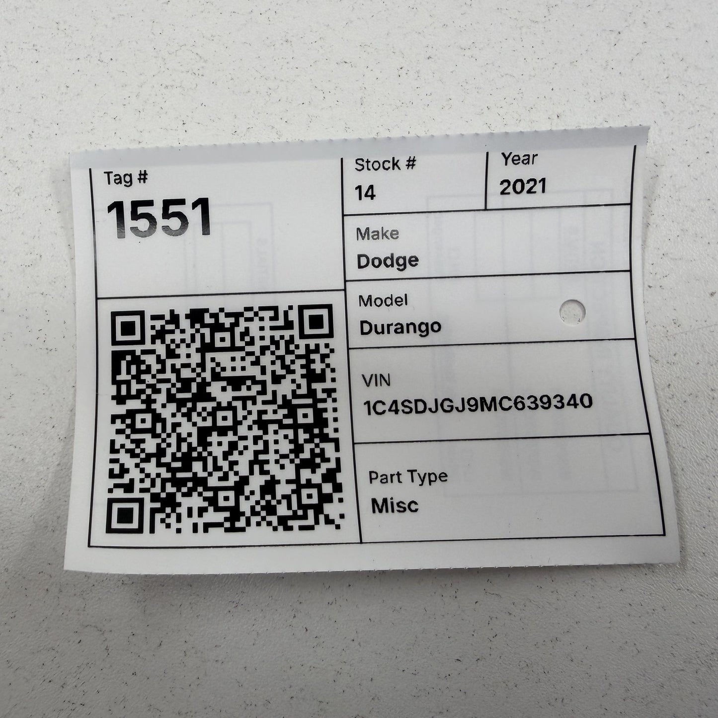 2018-2026 Dodge Durango Dynamic Active Damping Sensor 05035723AA OEM