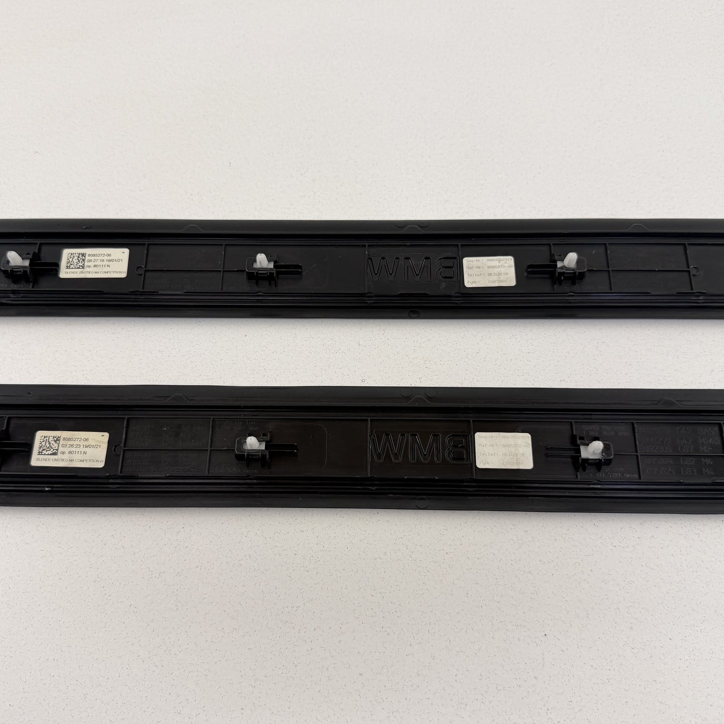 2021-2026 BMW M4 Competition G82 Front Door Sill Scuff Plate Pair 8085272 OEM
