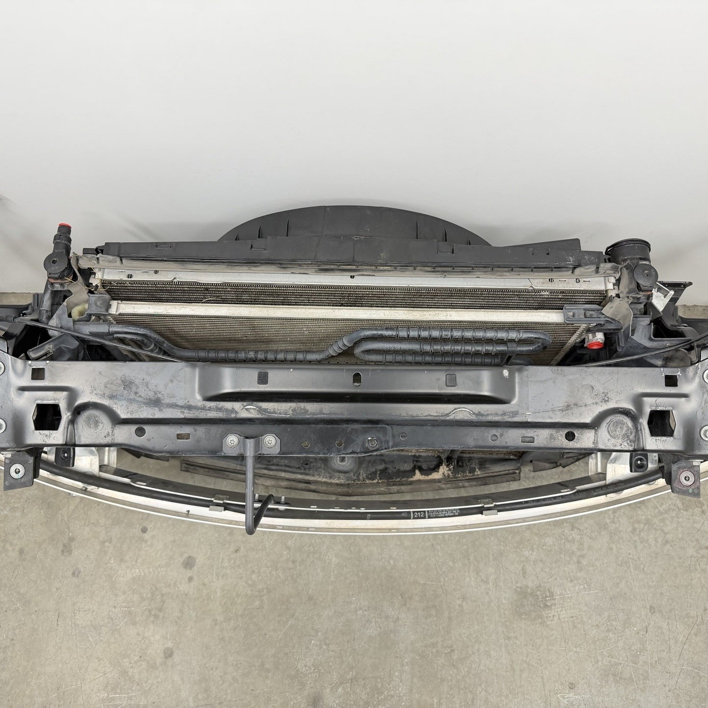 12-14 Mercedes W204 C250 Radiator Support W/ Rebar & Radiator Fan Assembly OEM
