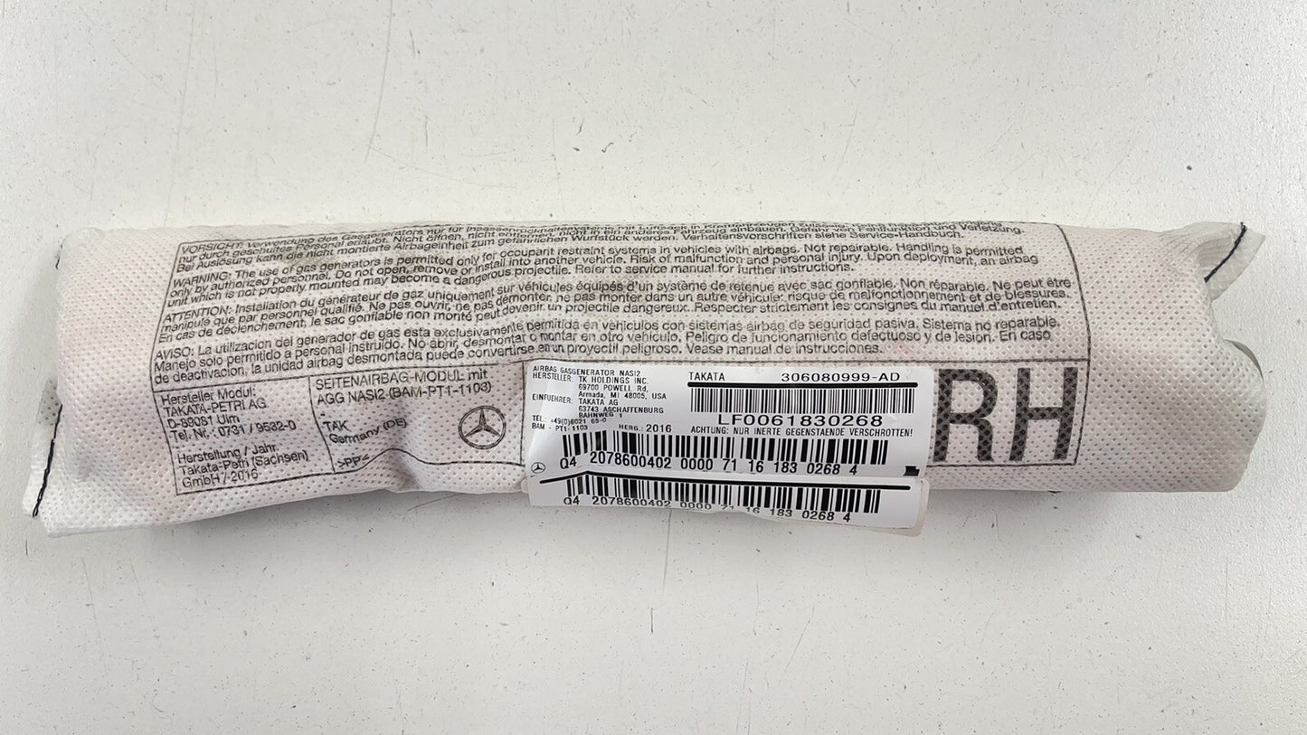 10-17 MERCEDES BENZ E550 W207 RIGHT FRONT SEAT AIRBAG AIR BAG SRS 2078600402 OEM