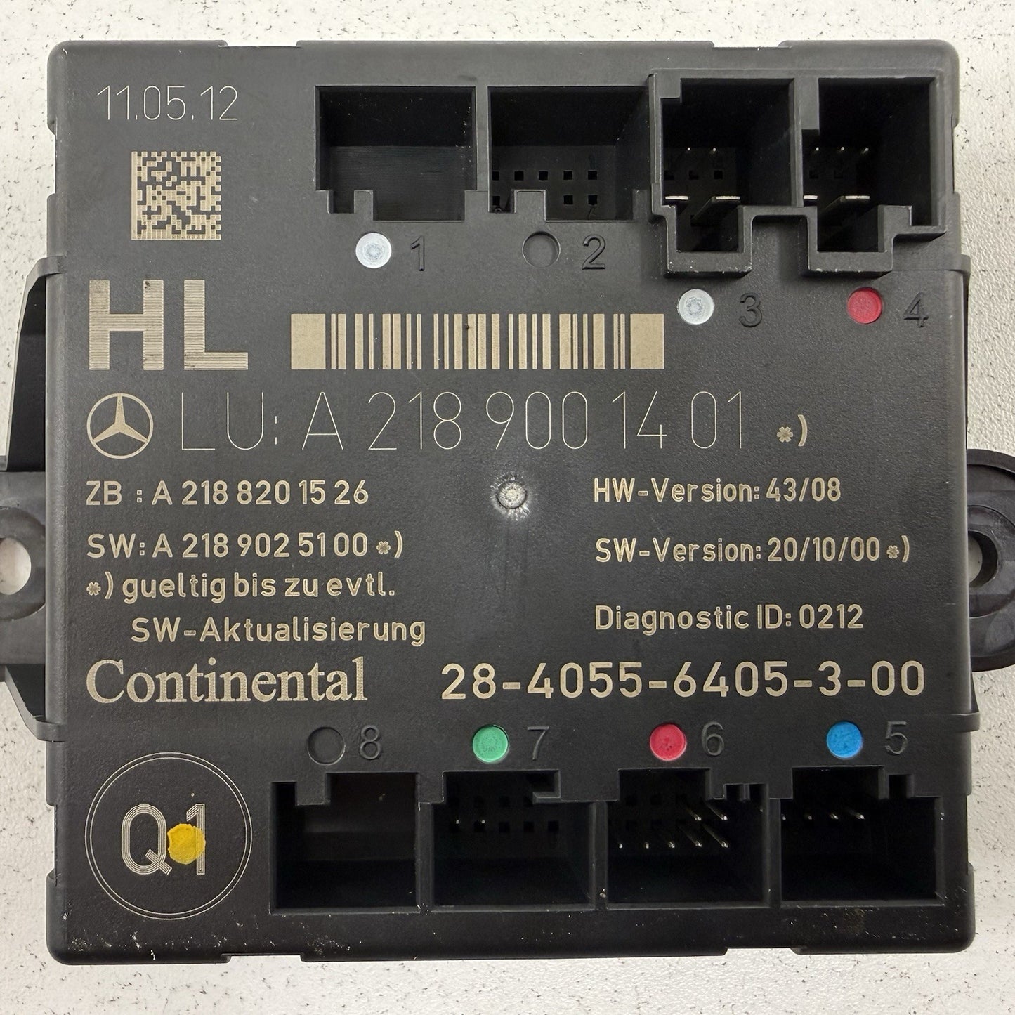 08-14 Mercedes W204 C250 Driver Left Rear Door Control Module 2189001401 OEM