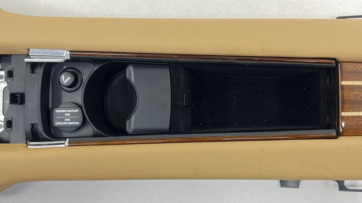 10-16 PORSCHE PANAMERA REAR CENTER CONSOLE TRIM COVER PANEL LUXOR BEIGE OEM