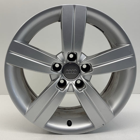 08-10 Audi TT 17" 17x8 Wheel Rim 5 Spoke Silver 8J0601025C Factory OEM