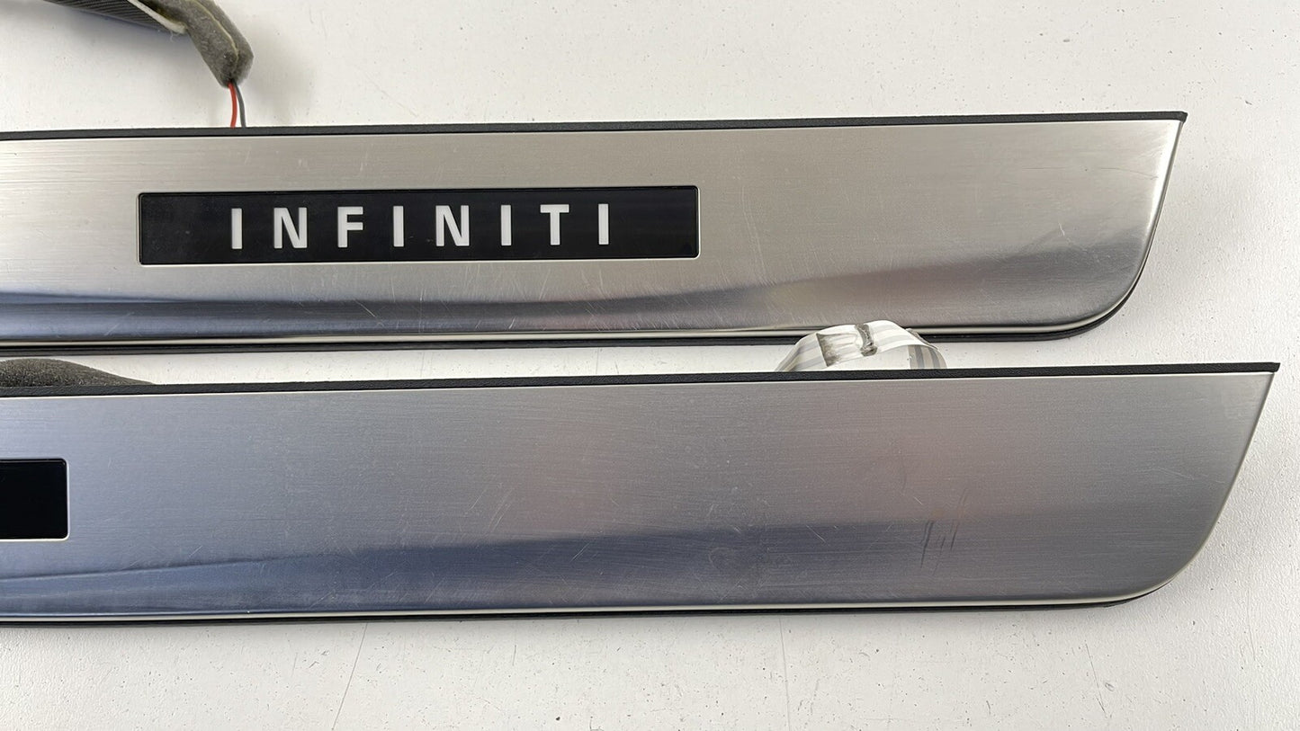 16-20 INFINITI Q50 LEFT RIGHT FRONT DOOR STEP SILL SCUFF PLATE COVER TRIM OEM