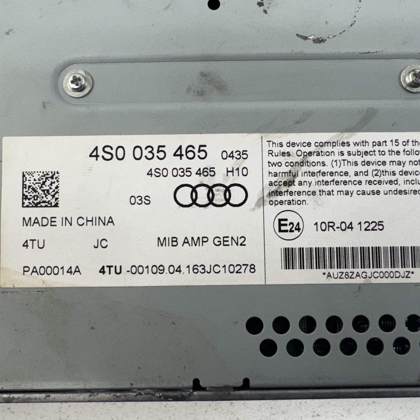 17-23 Audi R8 Bang & Olufsen Radio Audio Sound Amplifier Amp 4S0035465 OEM