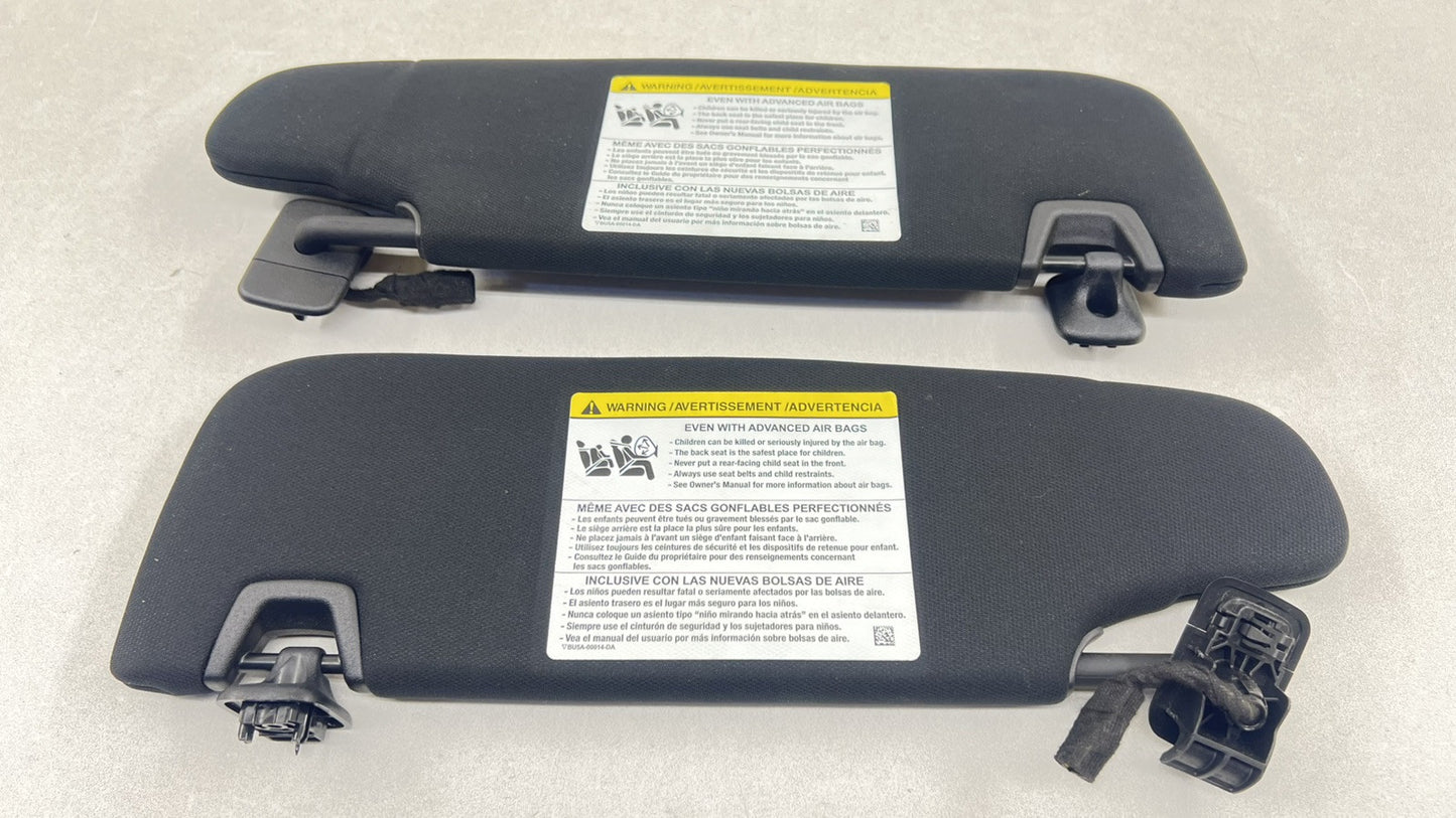 24-25 FORD MUSTANG GT LEFT & RIGHT FRONT SUNVISOR SUN VISOR SHADE PAIR BLACK OEM