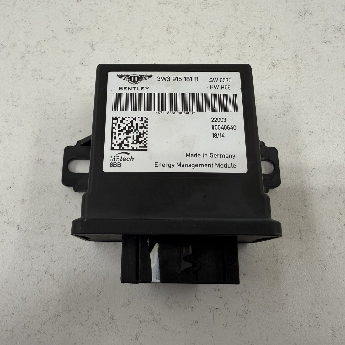 2014-2018 Bentley Flying Spur Energy Management Control Module 3W3915181B OEM