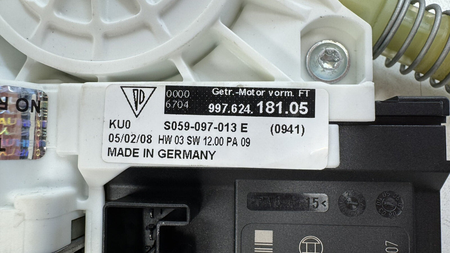 05-12 PORSCHE BOXSTER 987 DRIVER LEFT DOOR GLASS WINDOW REGULATOR W/ MOTOR OEM