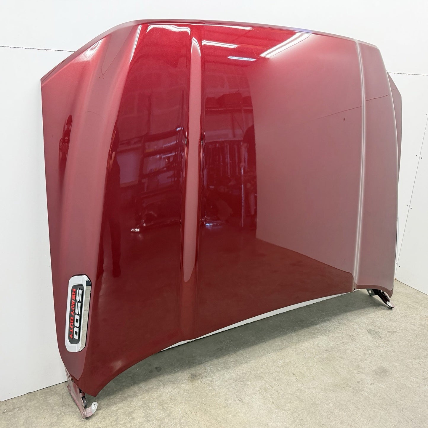 19-24 Ram 5500 Front Hood Panel Complete W/ Hinges & Side Emblems Velvet Red OEM