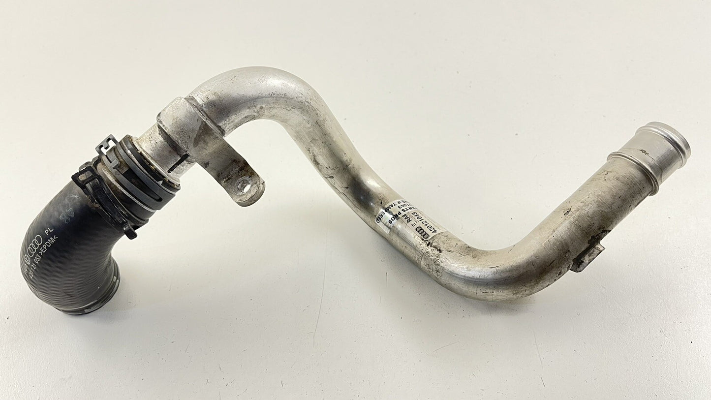 08-15 AUDI R8 DRIVER LEFT FRONT OUTER COOLANT PIPE HOSE TUBE LINE 420121045 OEM