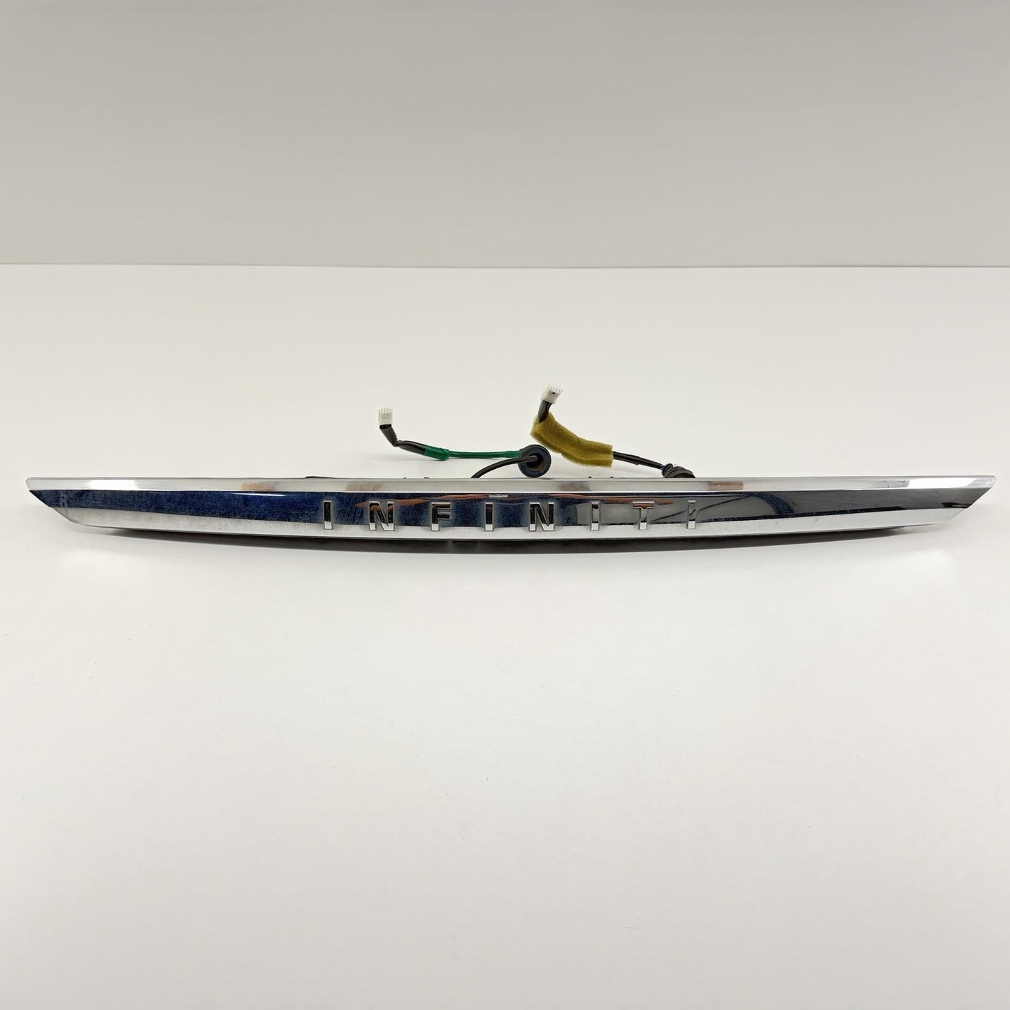 14-17 Infiniti Q50 Chrome License Plate Light Trunk Trim Moulding W/ Camera OEM