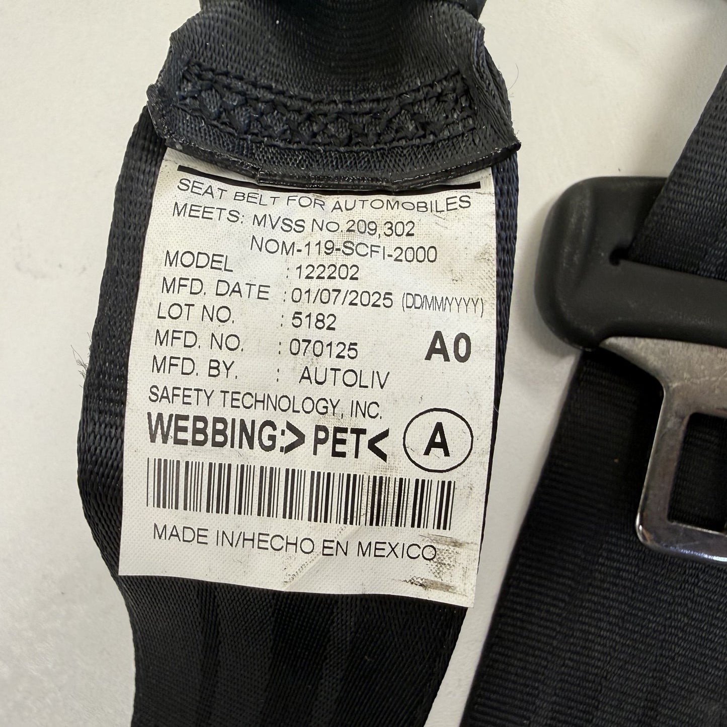 2023-2025 Honda Pilot Driver Left Front Seatbelt Seat Belt Retractor Black OEM