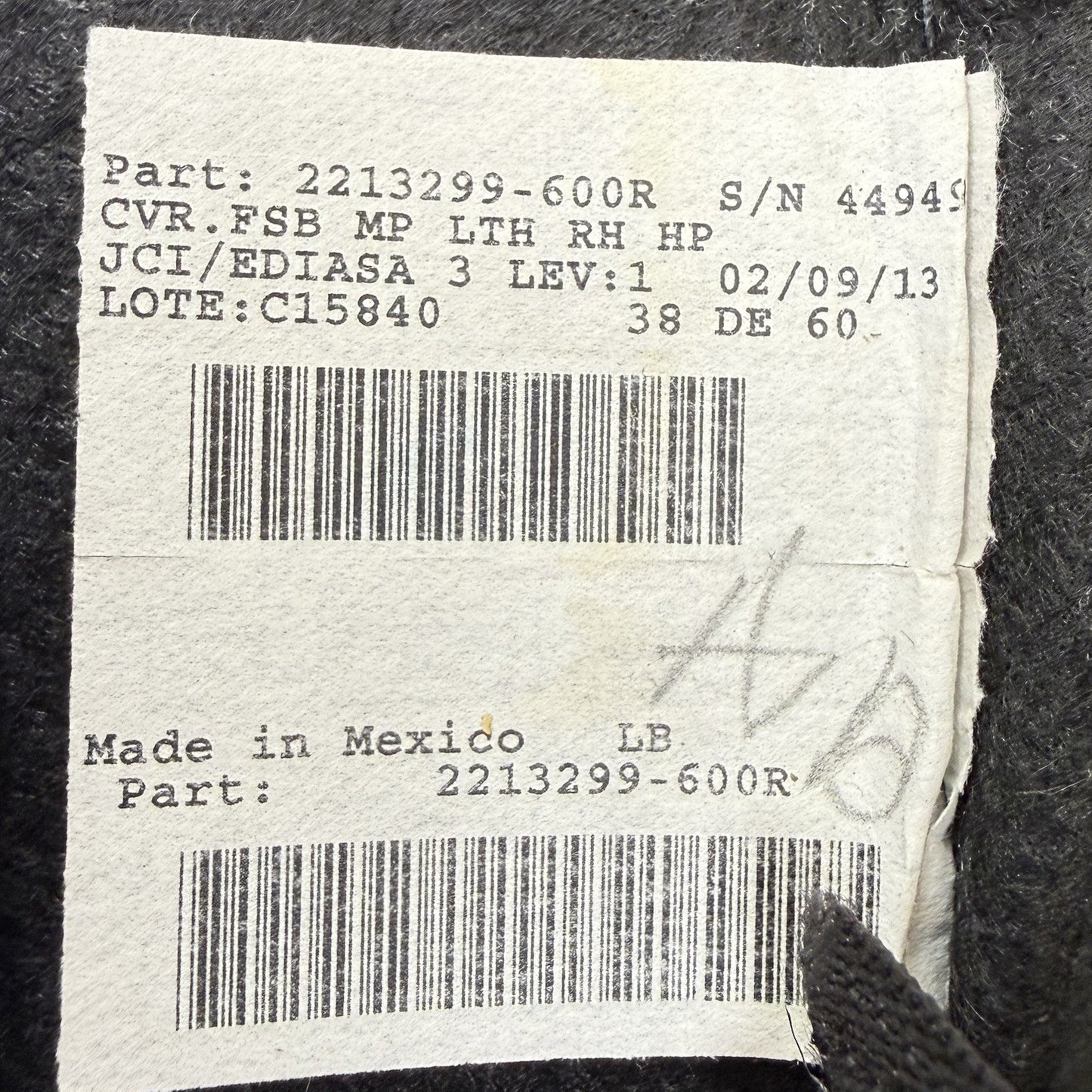 12-15 Chevrolet Camaro ZL1 Passenger Right Front Upper Seat Cushion OEM