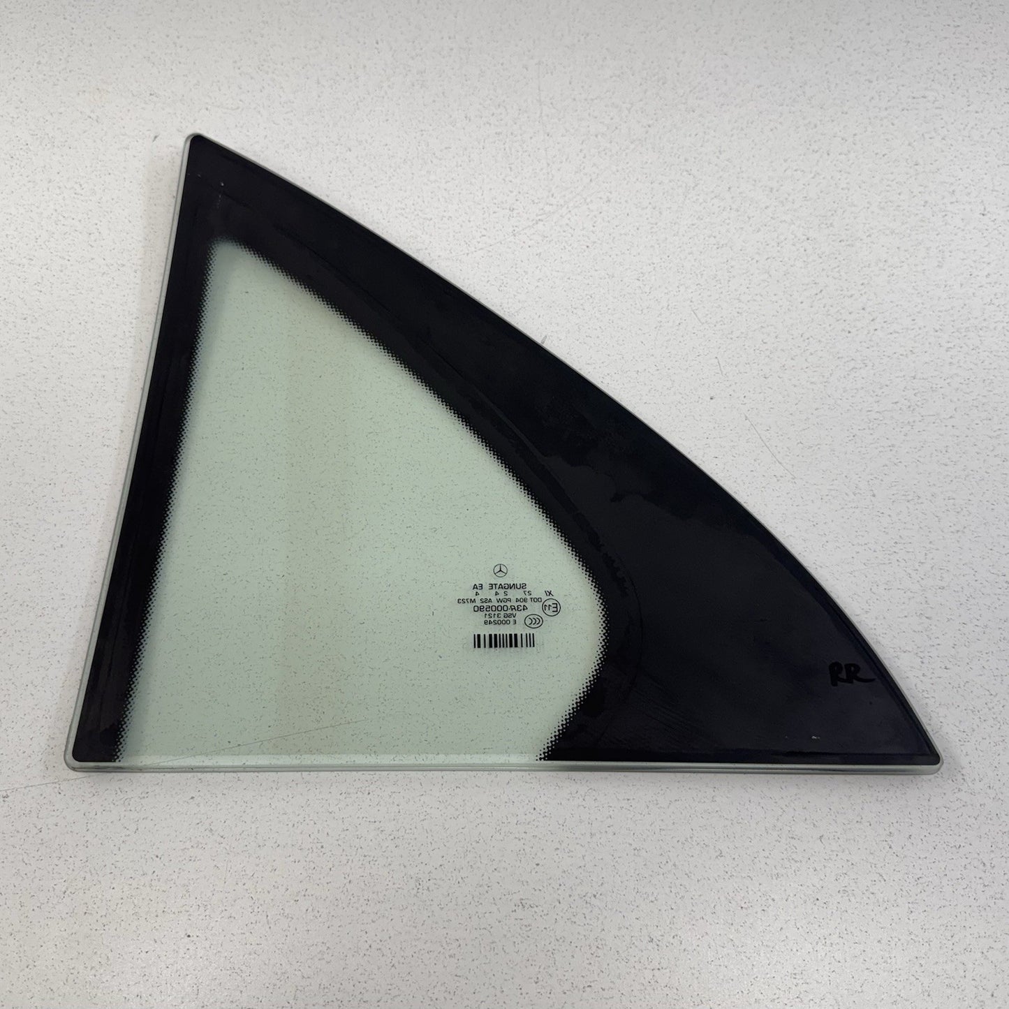 14-20 Mercedes W222 S550 Passenger Right Rear Door Quarter Vent Window Glass OEM