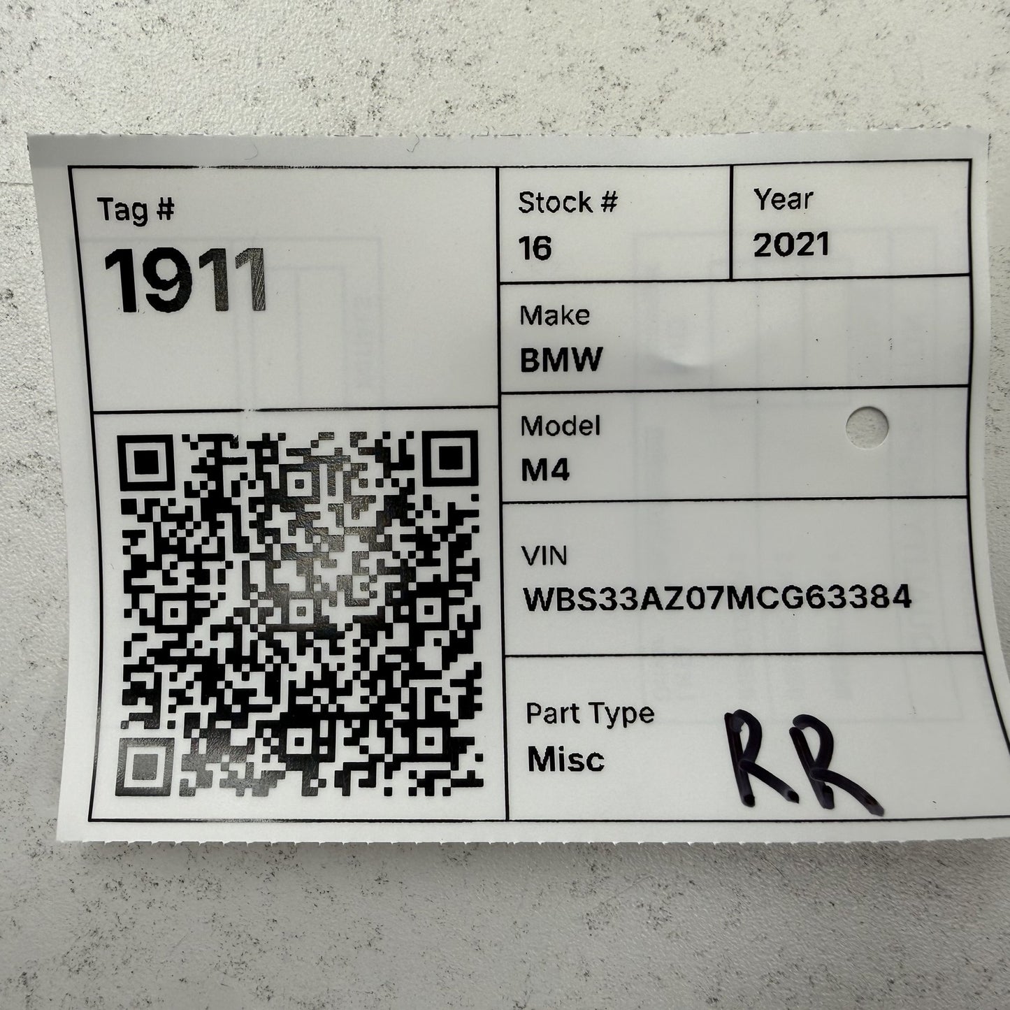 2021-2026 BMW M4 G82 Coupe Passenger Right Rear Seatbelt Seat Belt Retractor OEM