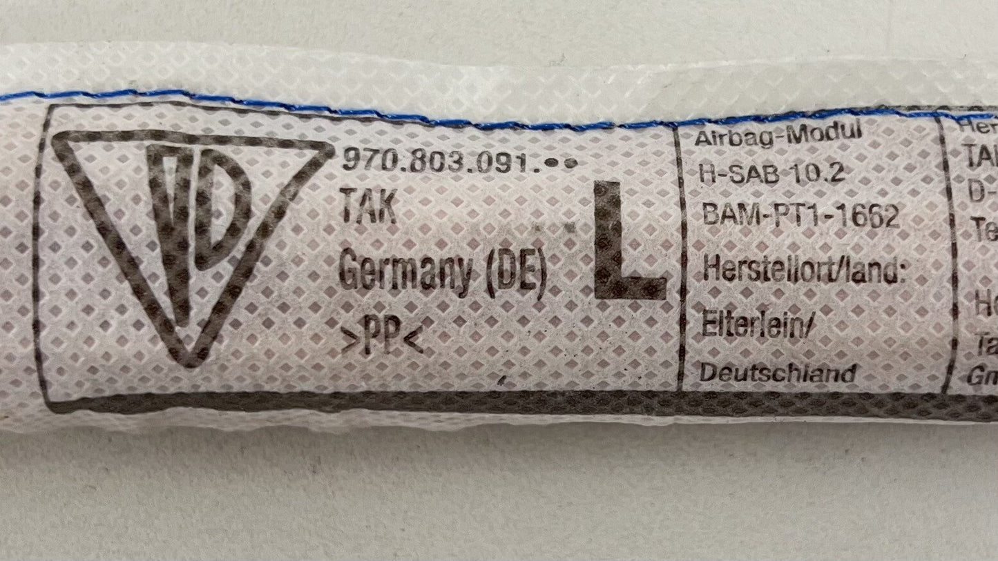 10-16 PORSCHE PANAMERA LEFT CURTAIN ROOF AIRBAG AIR BAG SRS 970.803.091.01 OEM