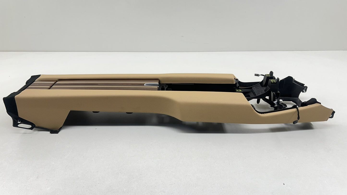 10-16 PORSCHE PANAMERA REAR CENTER CONSOLE TRIM COVER PANEL LUXOR BEIGE OEM