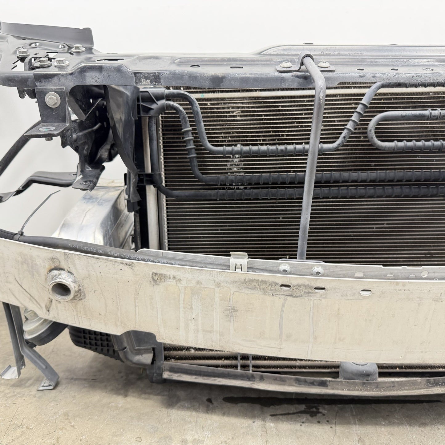 12-14 Mercedes W204 C250 Radiator Support W/ Rebar & Radiator Fan Assembly OEM