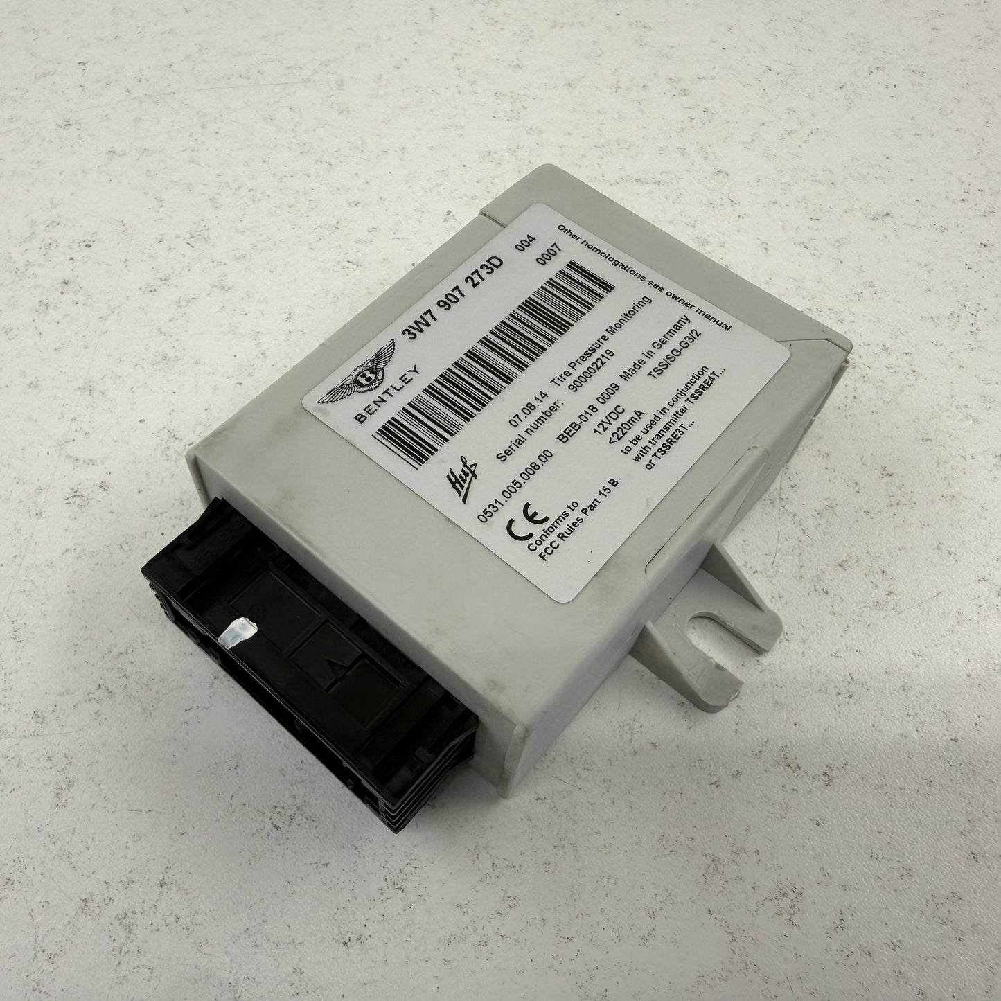 14-18 Bentley Flying Spur TPMS Tire Pressure Monitoring Module 3W7907273D OEM