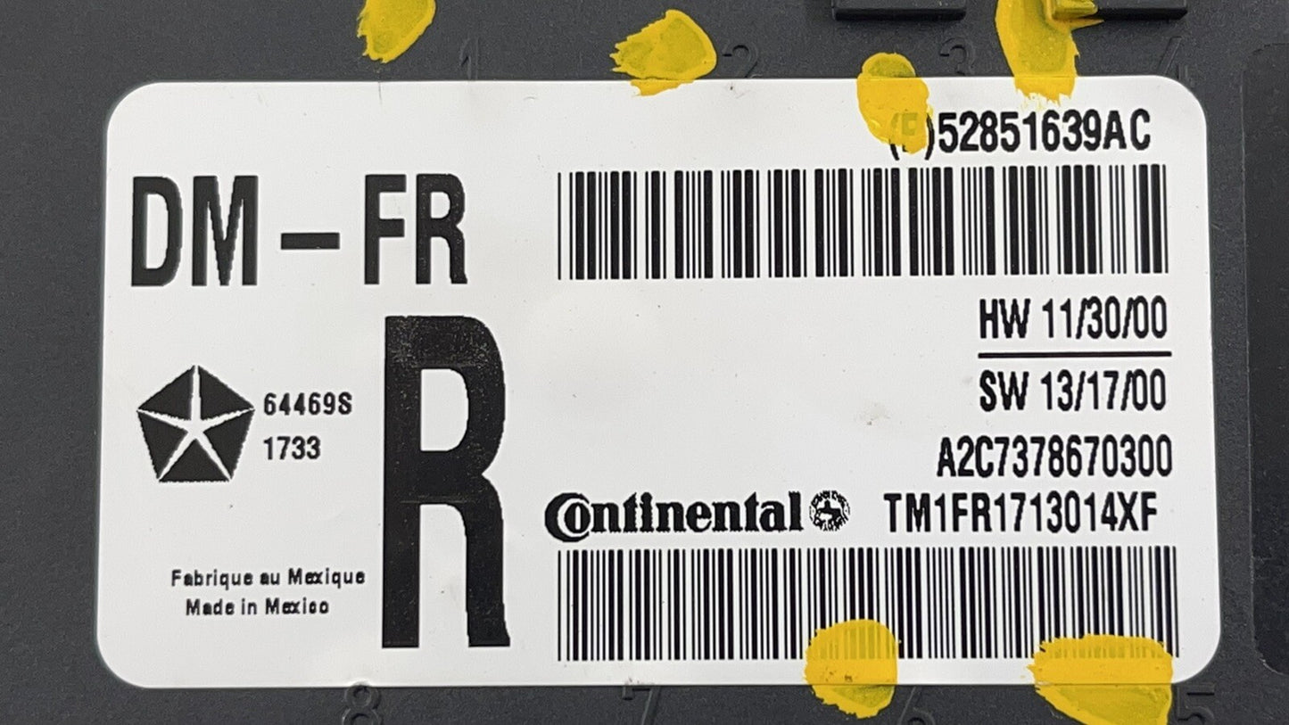 14-16 MASERATI QUATTROPORTE RIGHT FRONT DOOR CONTROL MODULE 52851639AC OEM