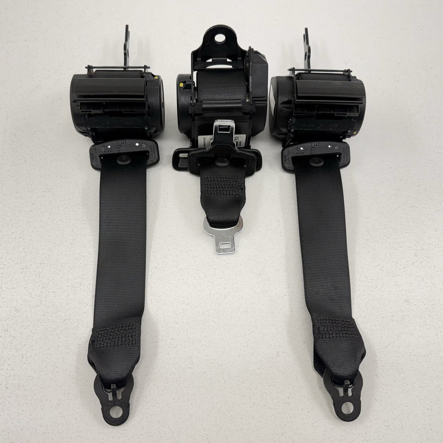 12-18 BMW F30 F80 M3 Rear Seatbelt Seat Belt Retractor Set Black OEM