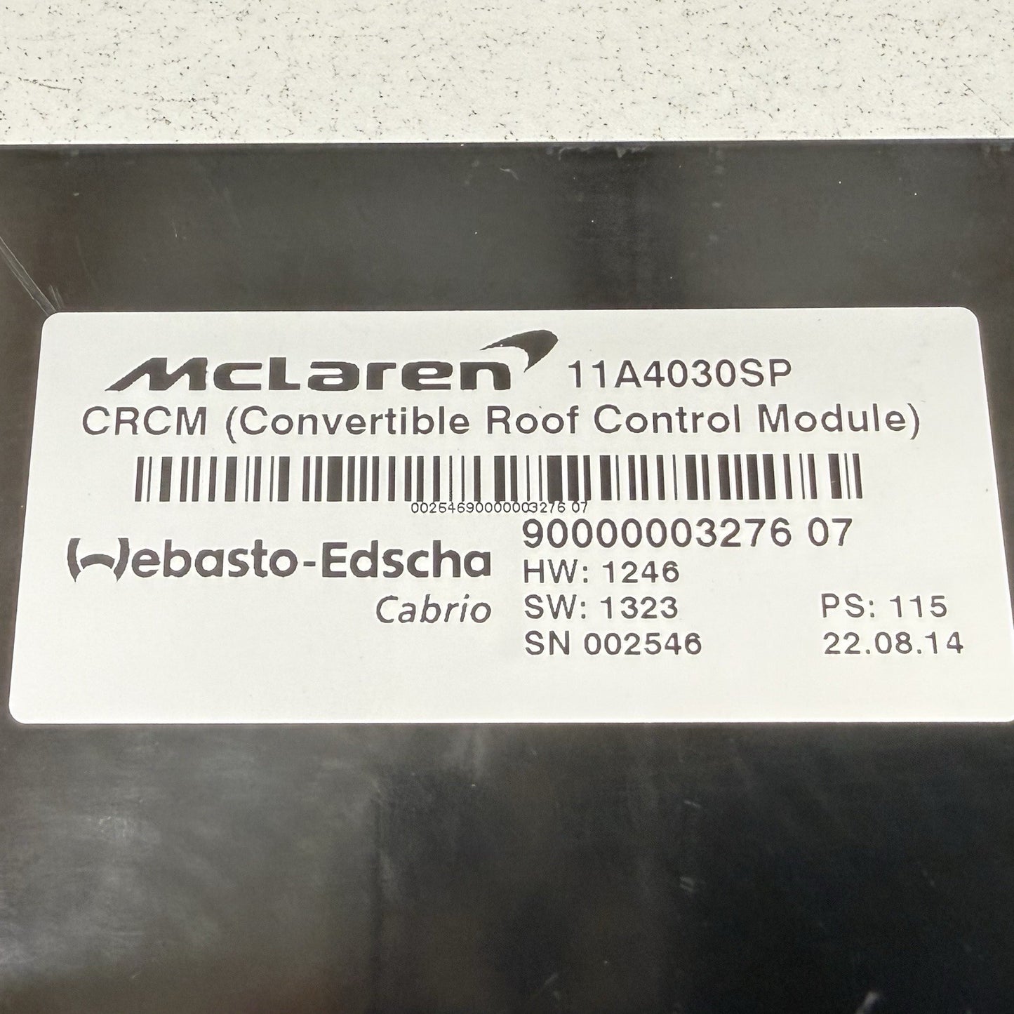 15-17 McLaren 650s Convertible Roof Top Control Module CRCM 11A4030SP OEM